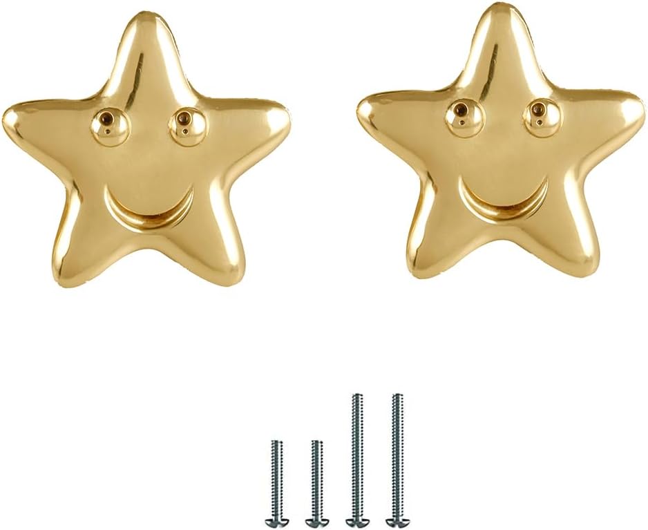 Gold 4 Pack Brass Knobs for Dresser, Drawers and Cabinet Decorative