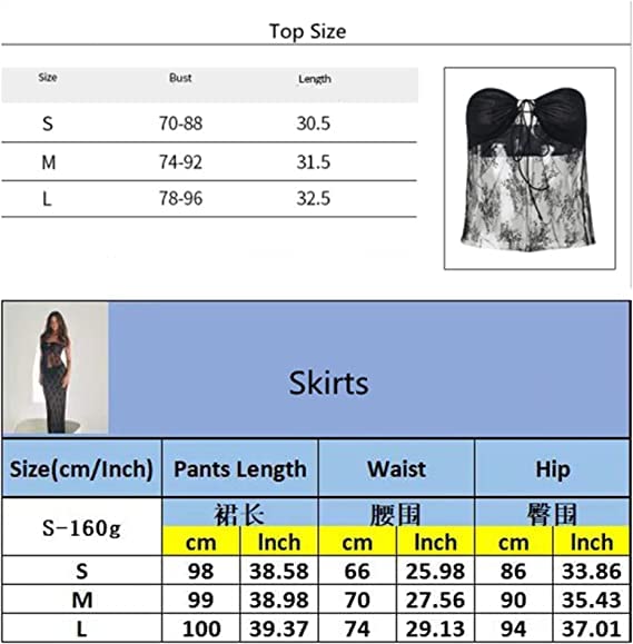 Vintage Lace Maxi Skirt Set Women 2 Piece Outfit Strapless Split Tube Top and Maxi Skirt Set