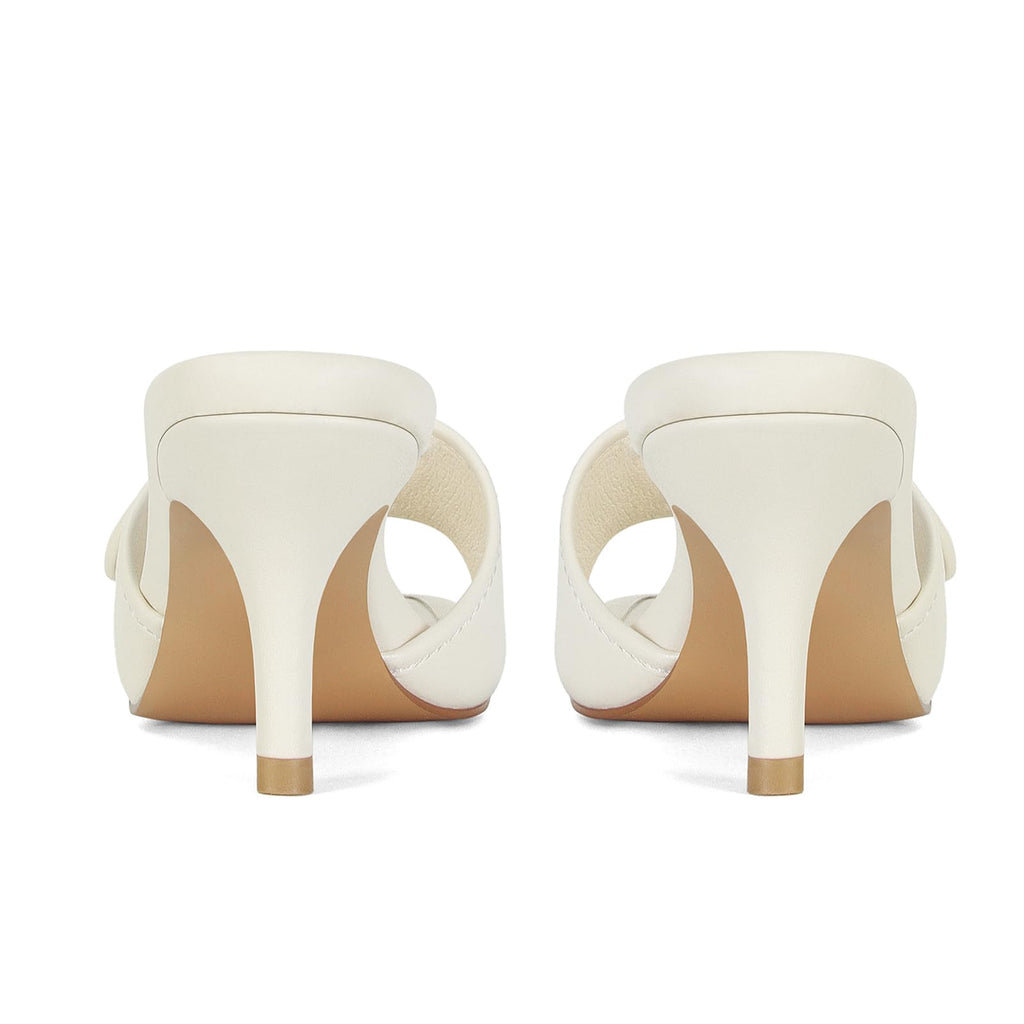 Ladies Kitten Heel Sandals Stiletto Low Heels Slip On Slides Mule Sandal Square Open Toe Dress Shoes