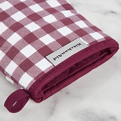Gingham Mini Oven Mitt 2-Pack Set, Dried Rose, 5.5"x8"