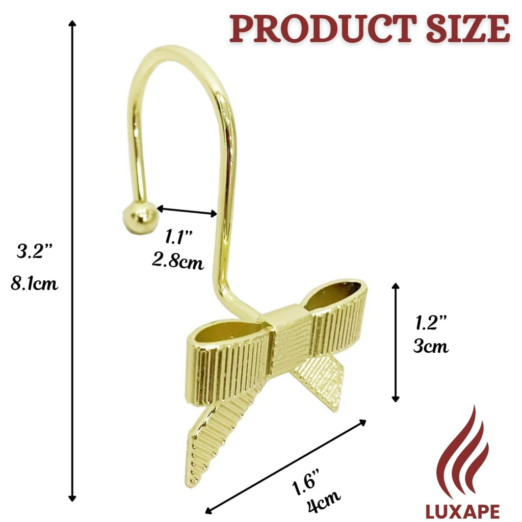 Decorative Bow Knot Curtain Hooks Shower Rings for Bathroom