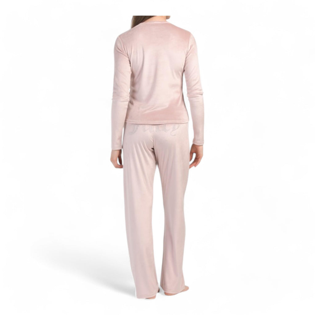 Juicy Couture Women's Velvet Fleece Pajama Set with Long Sleeve Top and Pants