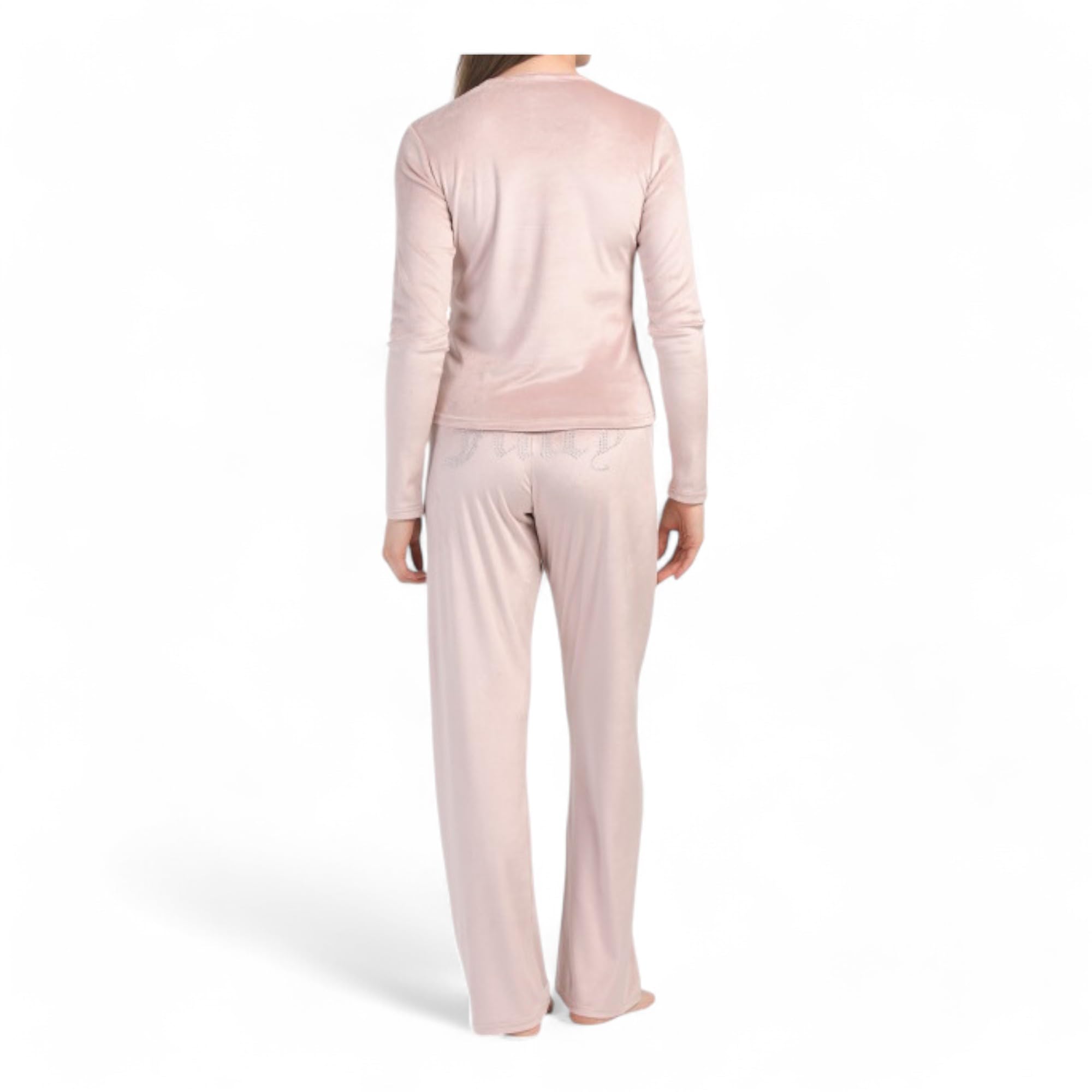 Juicy Couture Women's Velvet Fleece Pajama Set with Long Sleeve Top and Pants