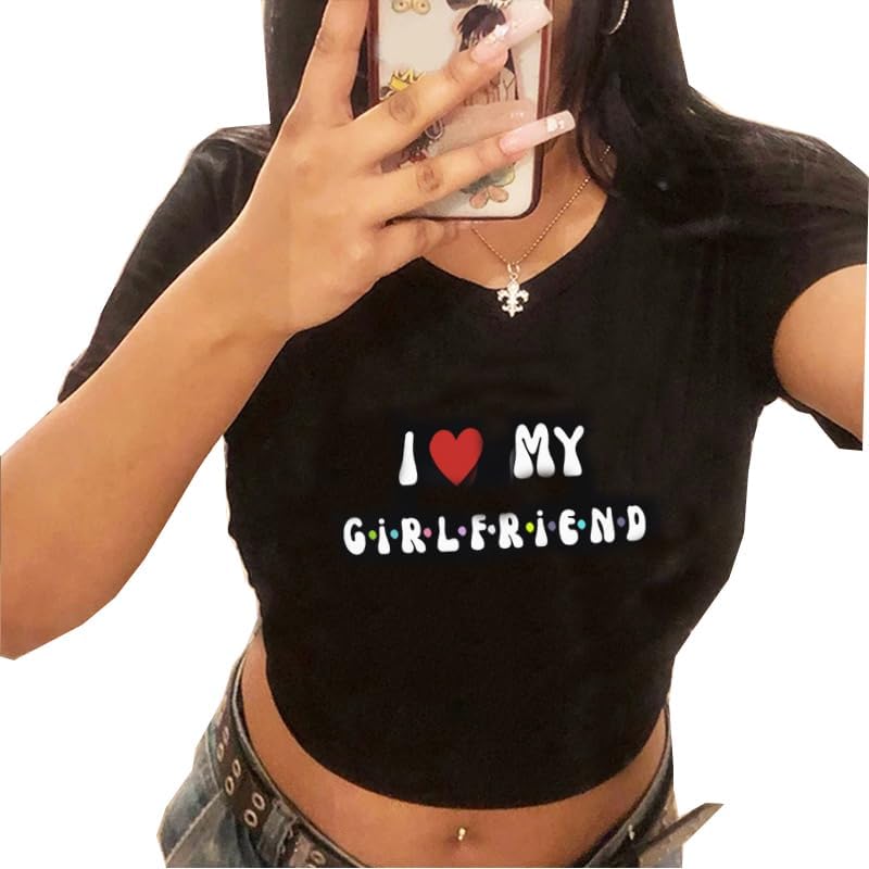 Girls Baby Tees Y2k Funny Graphic Short Sleeve Y2K Short Sleeve Graphic Crop Tops