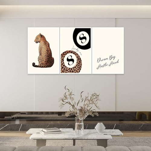 Pink Set of 3 Leopard Wall Art Prints Trendy Girly Cheetah Print Poster for Home Decor 16X24 in Unframed