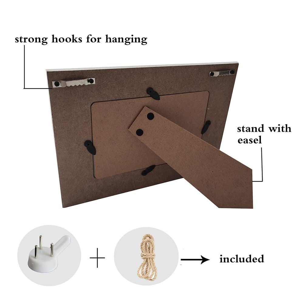 Love Picture Frame with Heart for Table Top and Wall Mounting-Distressed Wooden Photo Frame HD Glass Inside