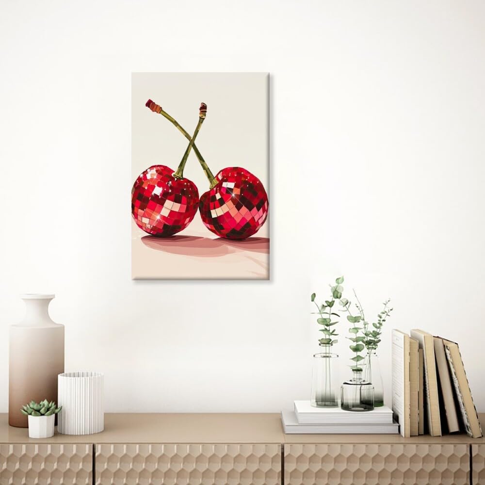 Disco Ball Fruits Canvas Print â€?Trendy Glam Wall Art
