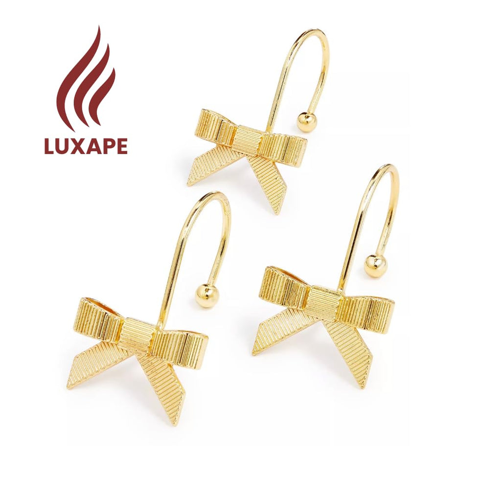 Decorative Bow Knot Curtain Hooks Shower Rings for Bathroom