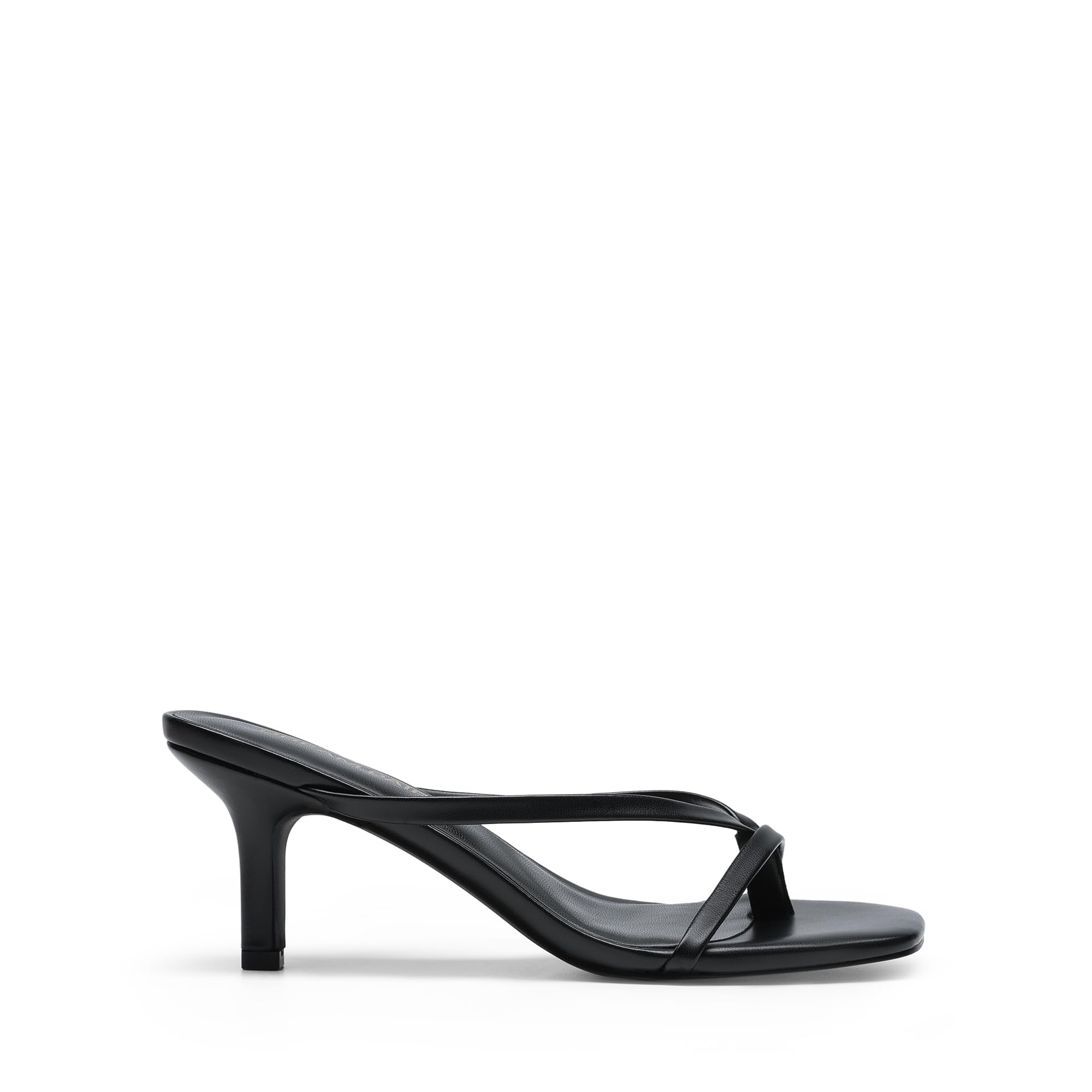 Women Sexy Kitten Low Heels Open Square Toe Thong Heeled Sandals