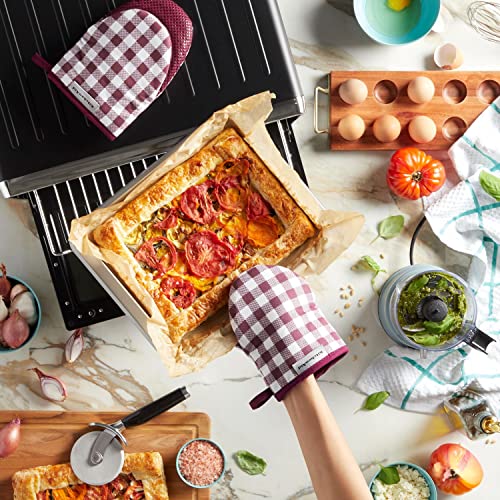 Gingham Mini Oven Mitt 2-Pack Set, Dried Rose, 5.5"x8"