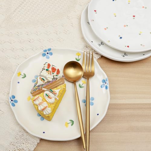 Ceramic Dinner Plates, 8" Modern Rustic Appetizer Plate