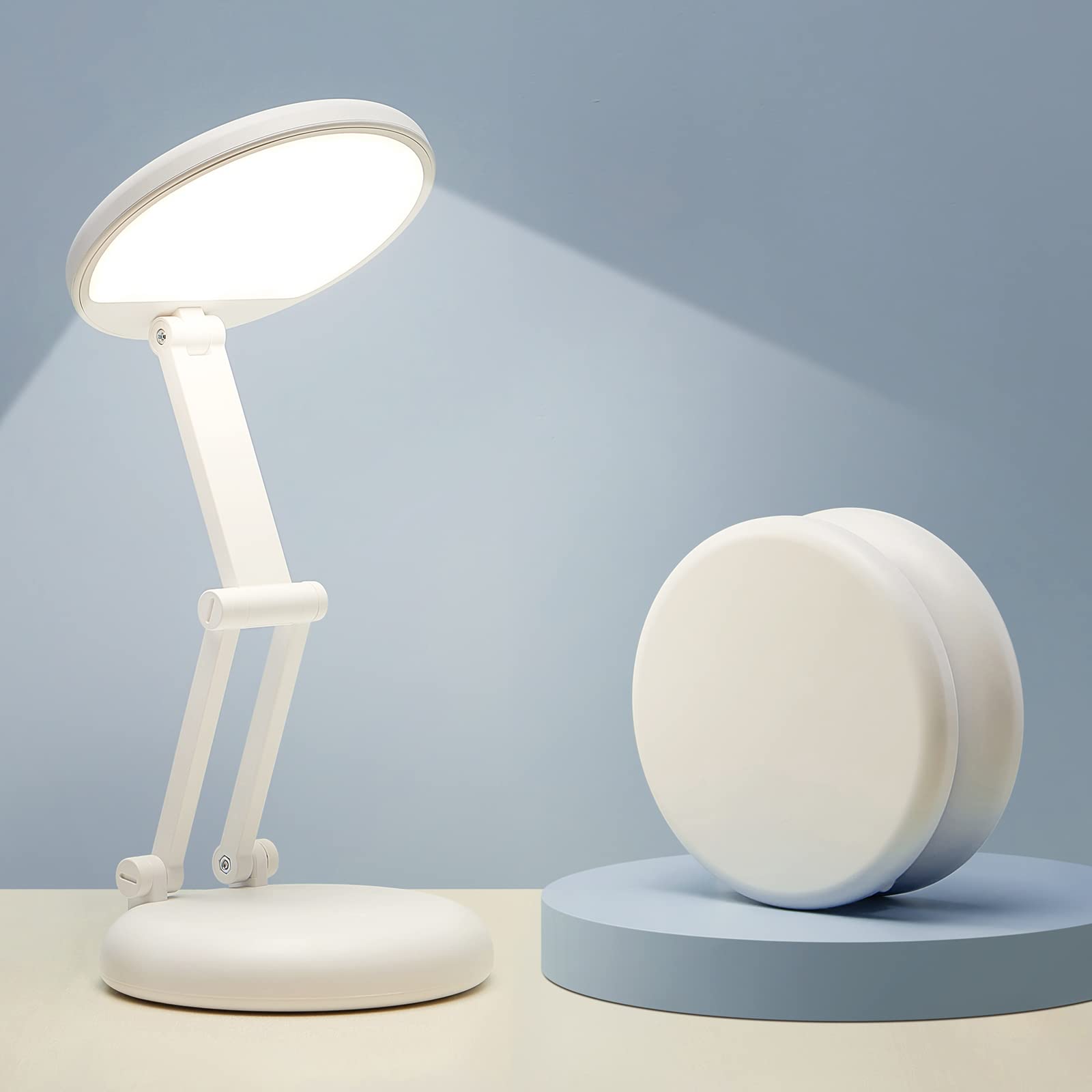 Folding and Portable Desk Lamp, Rechargeable with 9 Brightness Levels