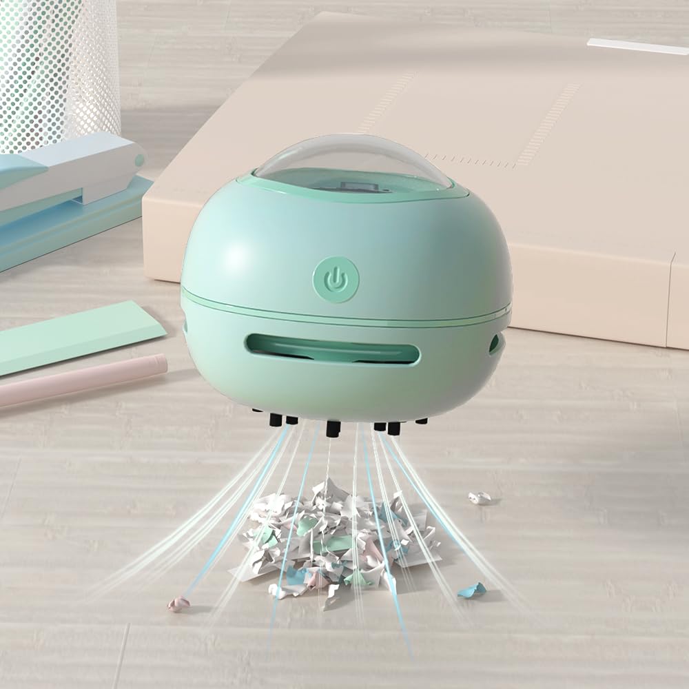 Desktop Vacuum Cleaner, Mini Table dust Sweeper Energy Saving, High Endurance up to 400 mins, 360º Rotatable Design for Keyboard/Home/School/Office