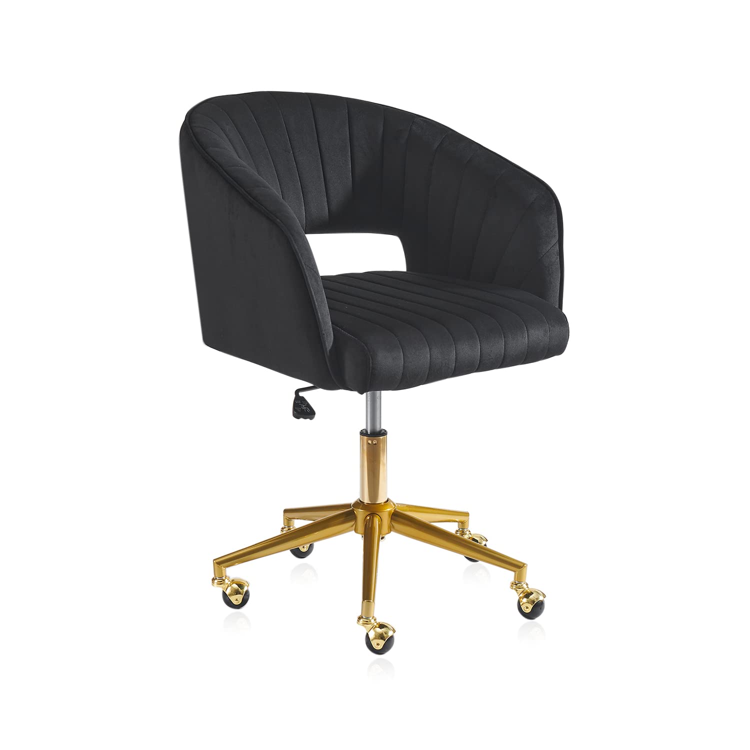 Vanity Velvet Chair, Upholstered Chairs with Adjustable Swivel Wheels