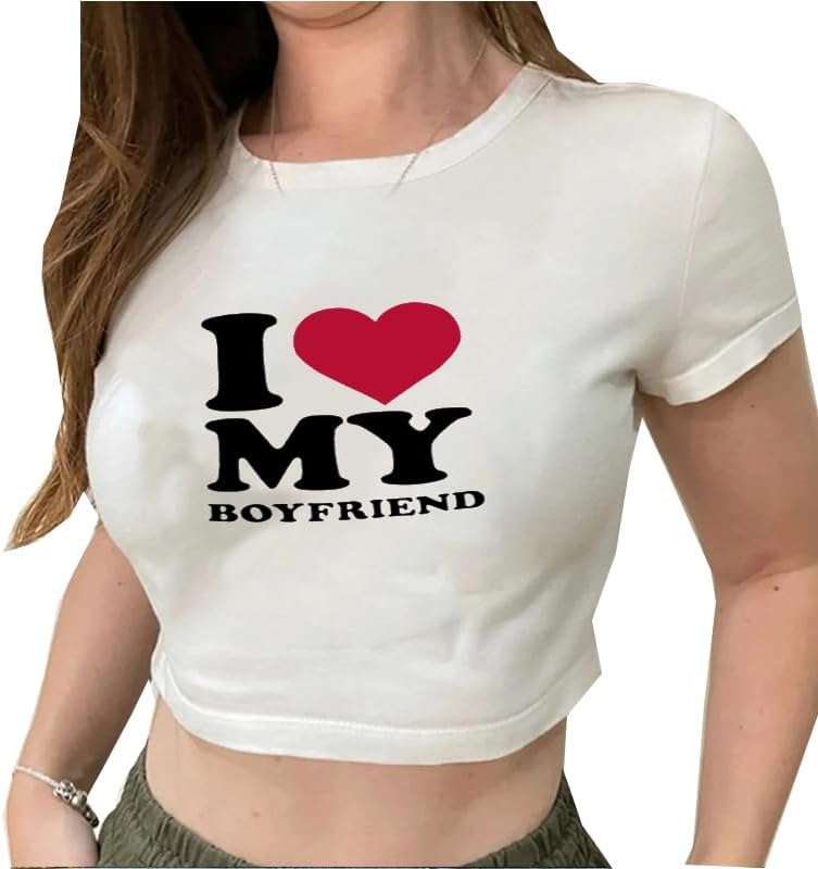 Girls Baby Tees Y2k Funny Graphic Short Sleeve Y2K Short Sleeve Graphic Crop Tops