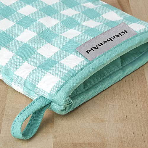 Gingham Mini Oven Mitt 2-Pack Set, Dried Rose, 5.5"x8"