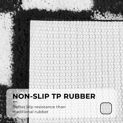 Checkered Bathroom Rugs, Fluffy Rug, Absorbent Microfiber Ultra Soft Bath Mat Washable, Non-Slip Bath Mats for Bathroom, Cute Floor Mat