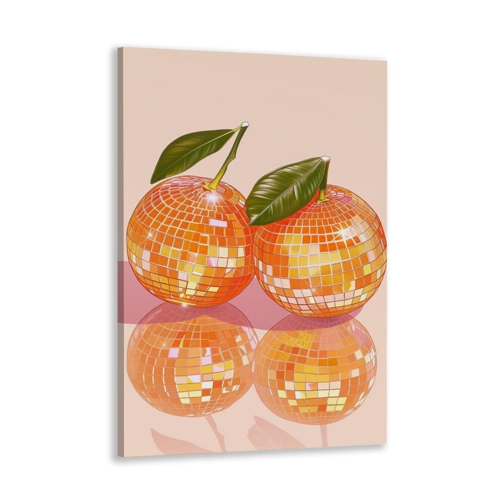 Disco Ball Fruits Canvas Print â€?Trendy Glam Wall Art