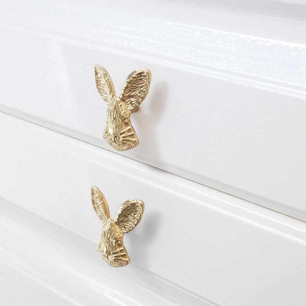 Gold 4 Pack Brass Knobs for Dresser, Drawers and Cabinet Decorative