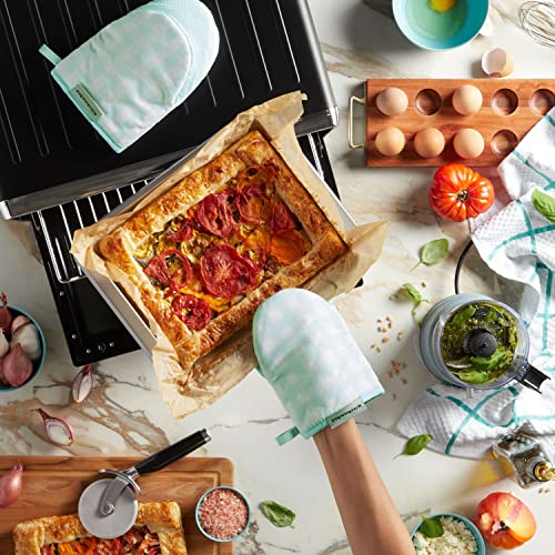 Gingham Mini Oven Mitt 2-Pack Set, Dried Rose, 5.5"x8"