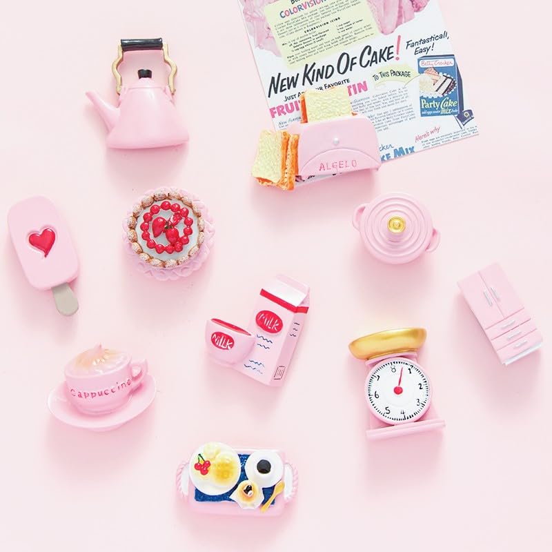 Cute Pink Aesthetics Kitchen Refrigerator Magnets â€?Strong Magnetic Hand-Painted Decor, Eco-Resin Magnets for Fridge