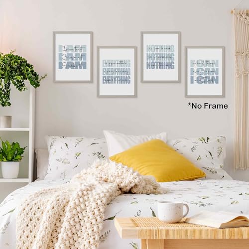 Set of 4 Inspirational Posters â€?Motivational Wall Art for Teen Girls & Women (8x10)