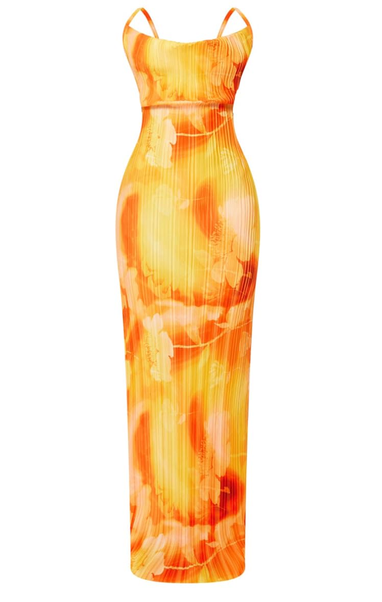 Women's Cowl Neck Dress Sexy Strap Shoulder Pleated Maxi Dress