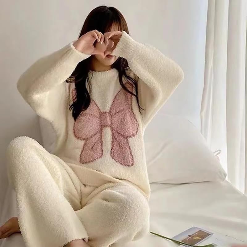Women Kawaii Loungewear Sleepwear Fuzzy Sets