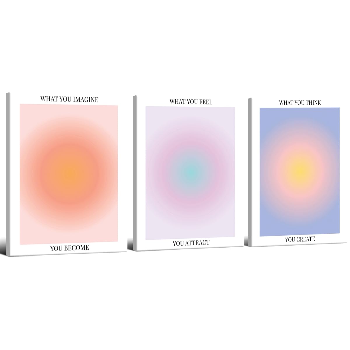 Set of 3 Retro Preppy Cherry Canvas Wall Art Posters â€?Funky Euphoria Abstract Aura Prints for Bedroom or Dorm Decor