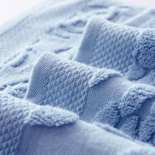 Rose Hand Towel Set of 2 Super Soft 100% Cotton Embossed Floral Pattern Highly Absorbent Decorative Bath Hand Towels for Bathroom 13x 29 Inch