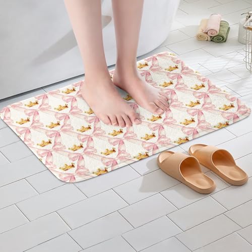Kawaii Ribbon Bow 20"X32" Bath Mat Non Slip