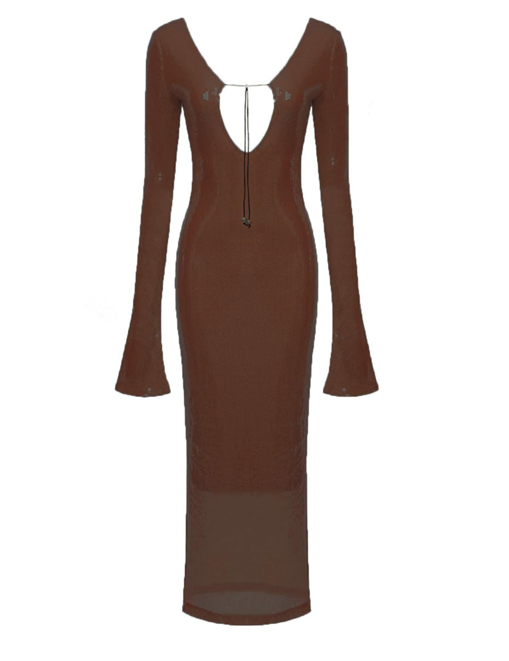 Deep V Dress with Drawstring Long Sleeve Sequin Dress for Women Long Gown