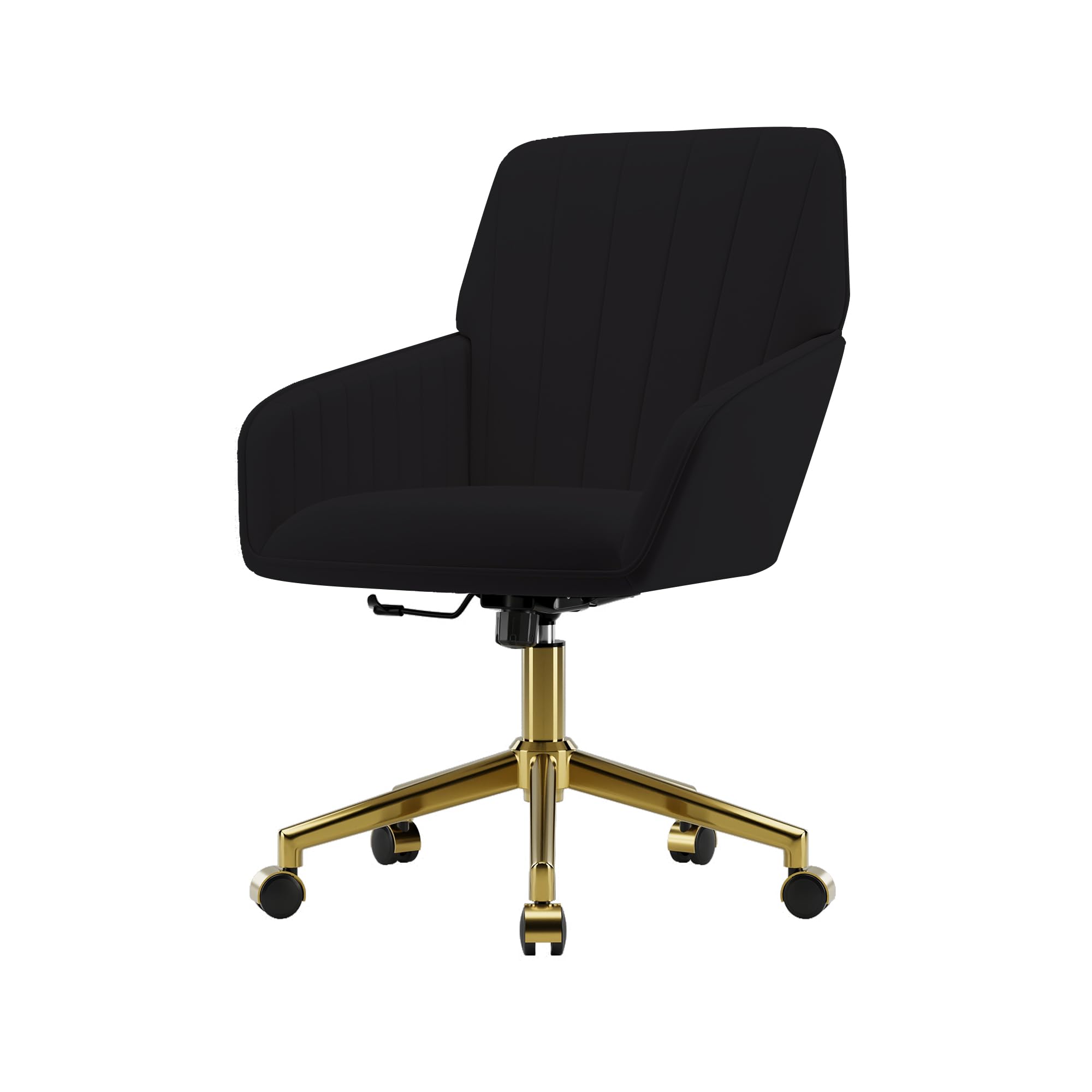 Velvet Modern Cute Chair with Back, Height Adjustable Upholstered Vanity Chair with Swivel Wheels