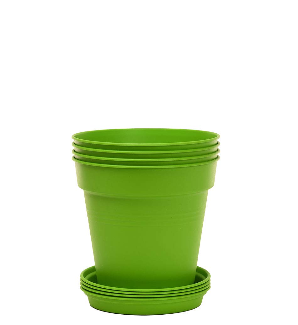 Home Garden Pots 4pk - Flowers, Herbs, Plants, Indoor, Outdoor, Colorful, 13cm Diameter (5in))