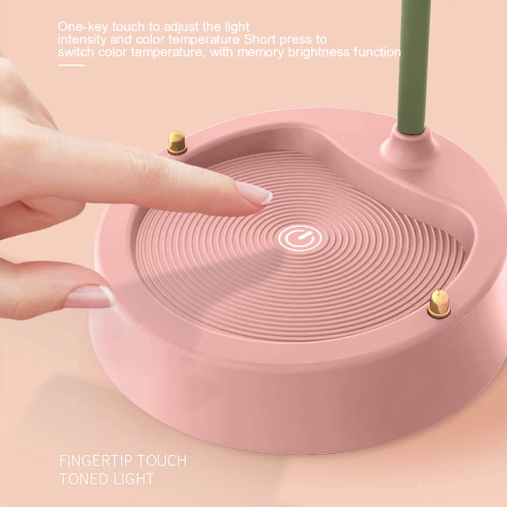 Flower LED Desk Lamp Cordless Table Light Adjustable Gooseneck Dimmable Touch Rechargeable Battery Student Bedroom Room Lighting Table Light House Decor