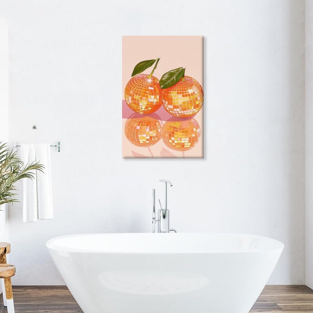 Disco Ball Fruits Canvas Print â€?Trendy Glam Wall Art