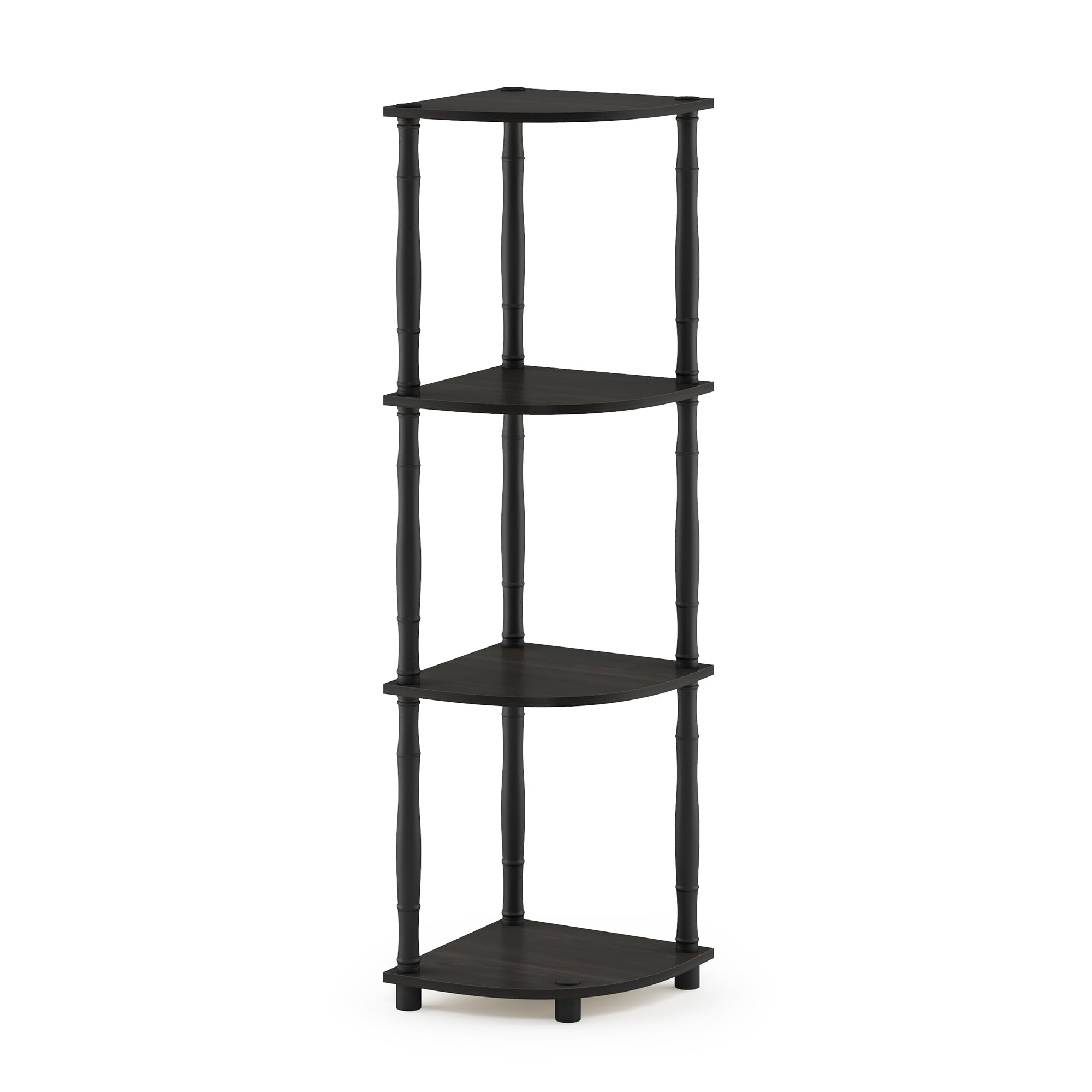 Three-Tier Round Tube Reversible Corner Display Rack Multipurpose Shelving Unit