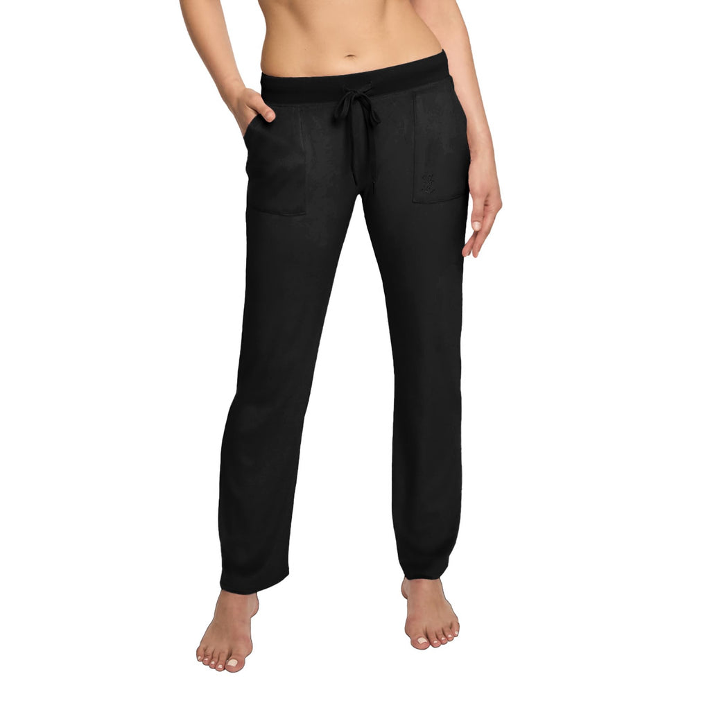 Juicy Couture Women's Velvet Fleece Lounge Pajama Pants with Rhinestone Accents