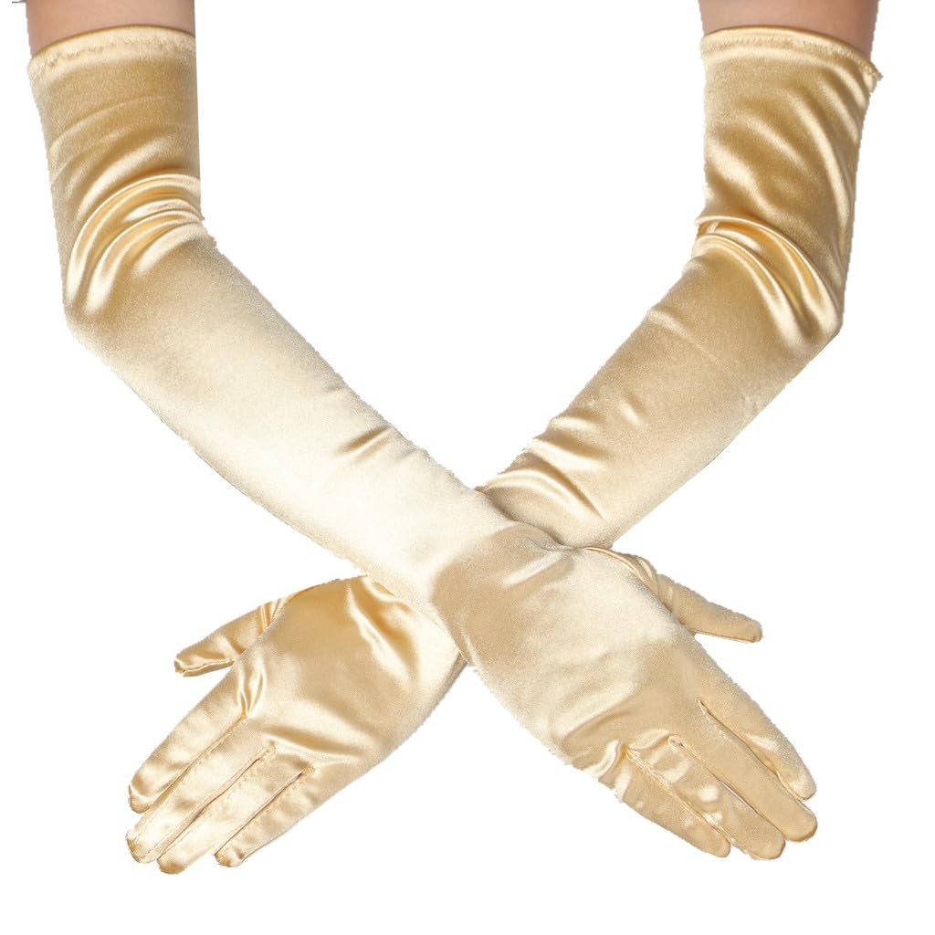 Women's Party Mittens - 21" Satin Finger Gloves