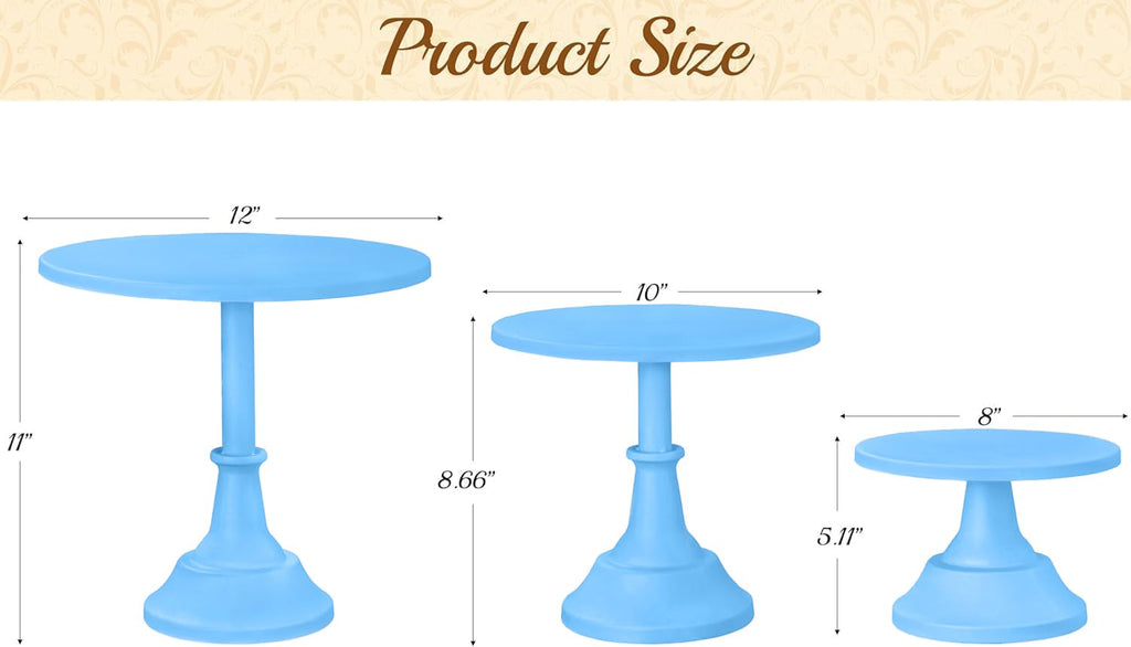 Cake Stand, Cake Stand Set Disc Diameter 8" 10" 12", Perfect Dessert Table Display Set, 3 Pcs
