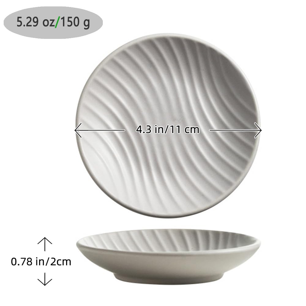 Chic Round Soap Dish, Modern Minimalist Striped Design Ceramic Tray
