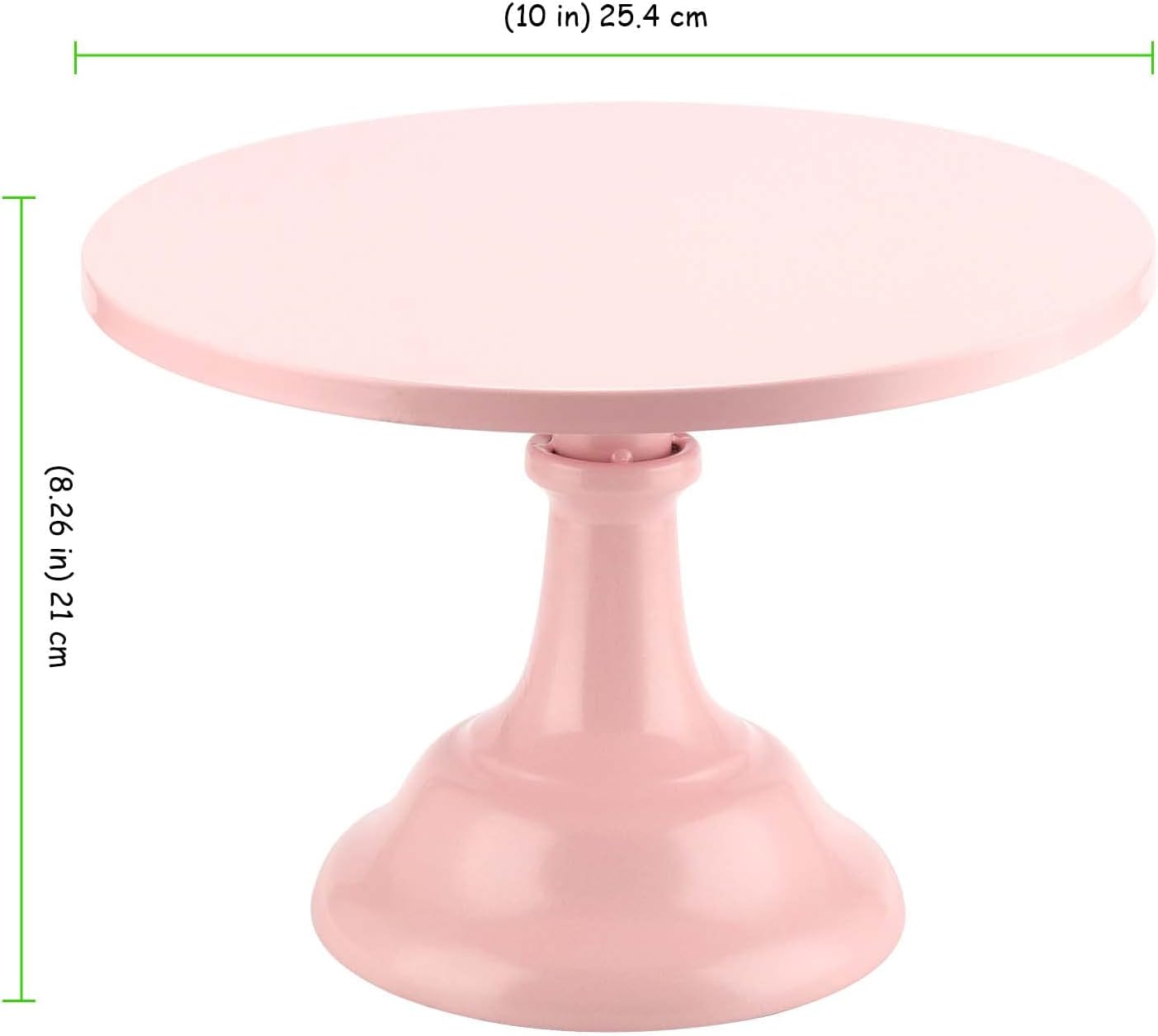Pink Cake Stand, 10 Inch Adjustable Height Cake Stand Pink Round Metal Cupcake Stand 2 Pack
