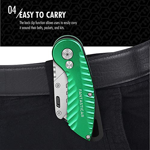 Folding Utility Knife, Cute Metal Box Cutter with Extra 5 Sharp Blades, Quick Blade Change, and Preminium Gift Packaging, for Cardboard Opener, Paper Cutter