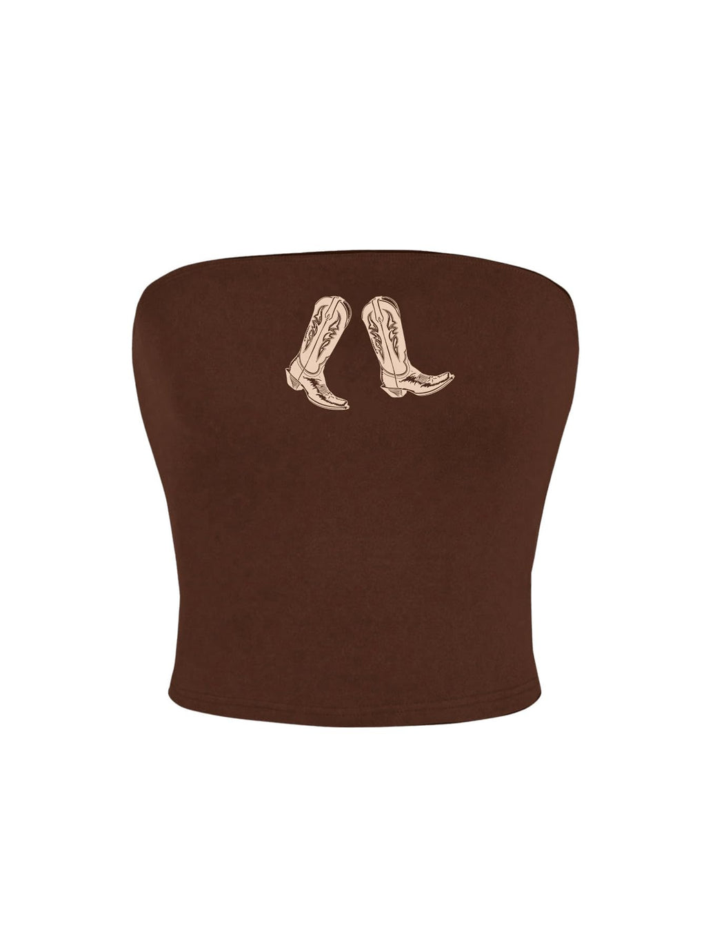 Women's Strapless Y2k Graphic Tube Crop Top Sleeveless Summer Bandeau Tops