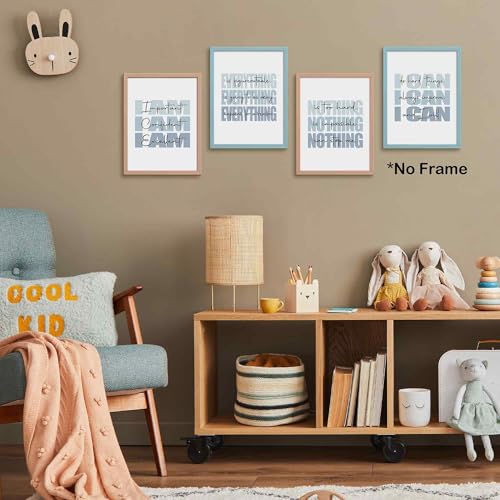 Set of 4 Inspirational Posters â€?Motivational Wall Art for Teen Girls & Women (8x10)