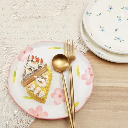 Ceramic Dinner Plates, 8" Modern Rustic Appetizer Plate