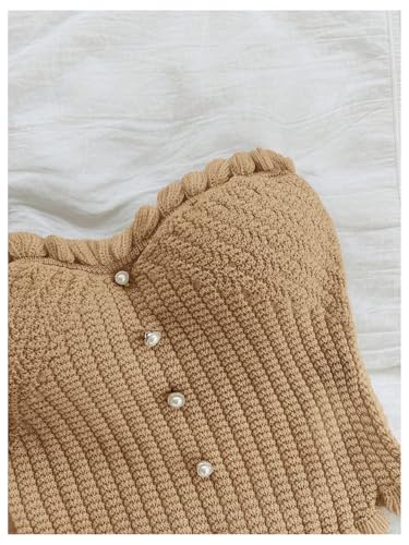 Women's Pearl Strapless Tops Summer Asymmetrical Tube Tops