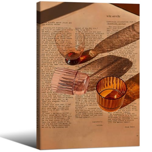 Cocktail Poster Alcohol Drink Wall Art Preppy Bar Cart Canvas Prints for Funky Bar Kitchen Wall Decor