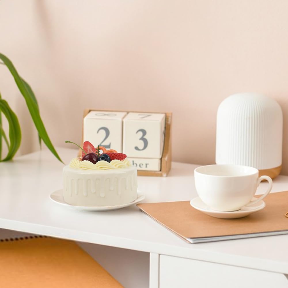 Fake Cake Dessert Artificial Cake with Strawberry Cherries Fake Cupcake Faux Food Model Realistic Fake for Home Kitchen Decoration Display Photography Props