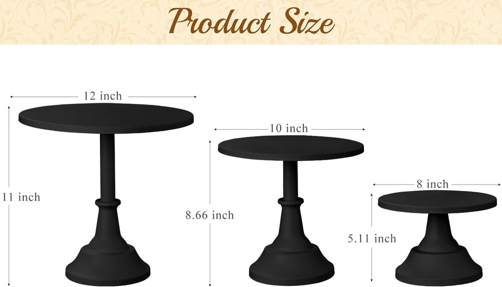 Cake Stand, Cake Stand Set Disc Diameter 8" 10" 12", Perfect Dessert Table Display Set, 3 Pcs